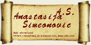 Anastasija Simeonović vizit kartica